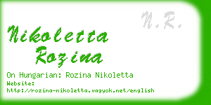 nikoletta rozina business card